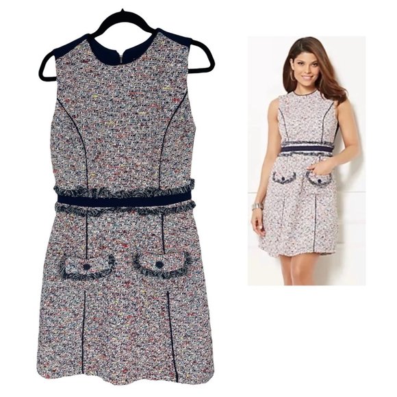 New York & Company Dresses & Skirts - Size Large EVA MENDES GIZELLA TWEED SHIFT MOD DRESS W/POCKETS Day/Evening